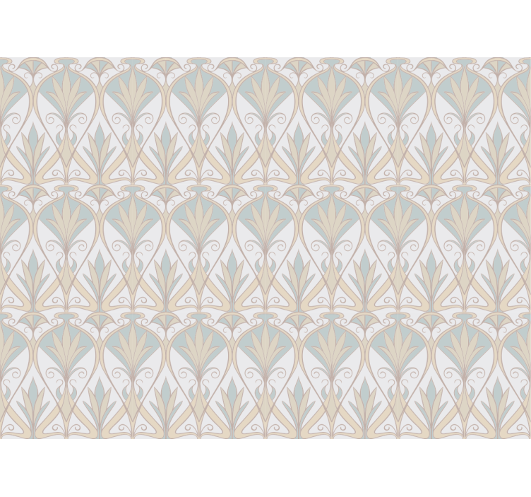 Estor enrollable beige con patrón floral retro botánico - TenVinilo