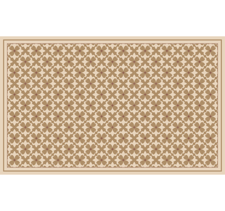 Estor enrollable beige con patrón vintage cuadrado - TenVinilo