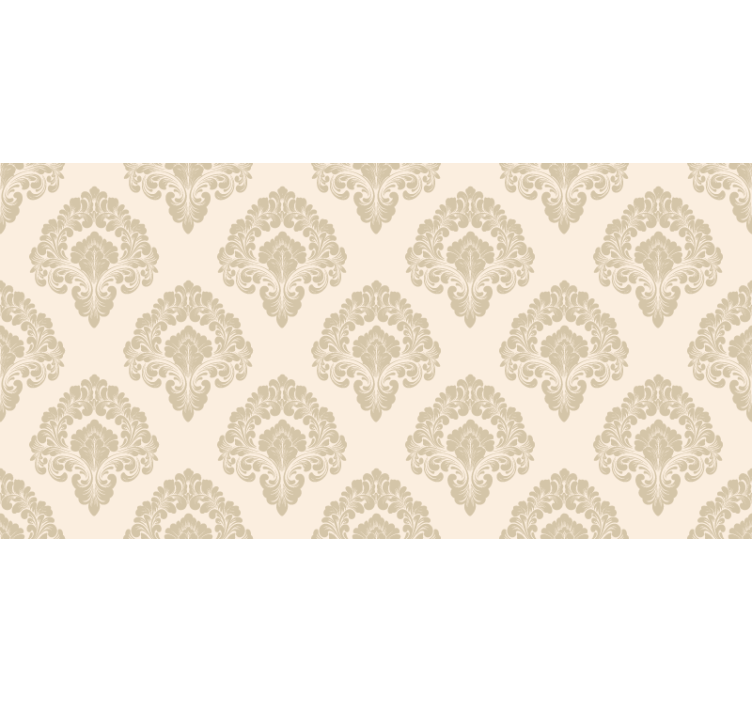 Estor enrollable beige con diseño floral dorado provincial - TenVinilo