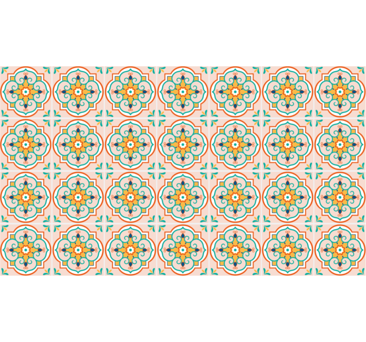 Estor enrollable beige diseño cuadrado colorido - TenVinilo