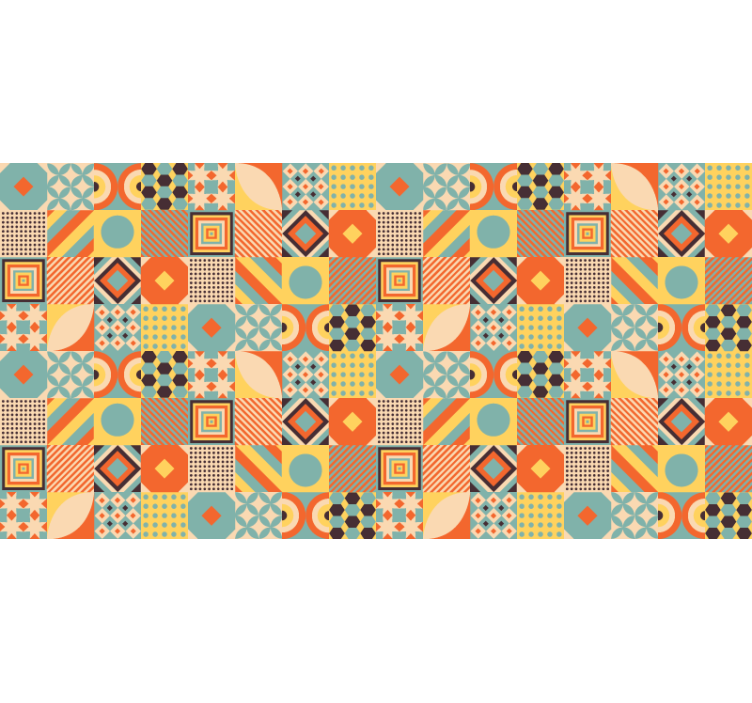 Estor enrollable habitación azulejos coloridos - TenVinilo