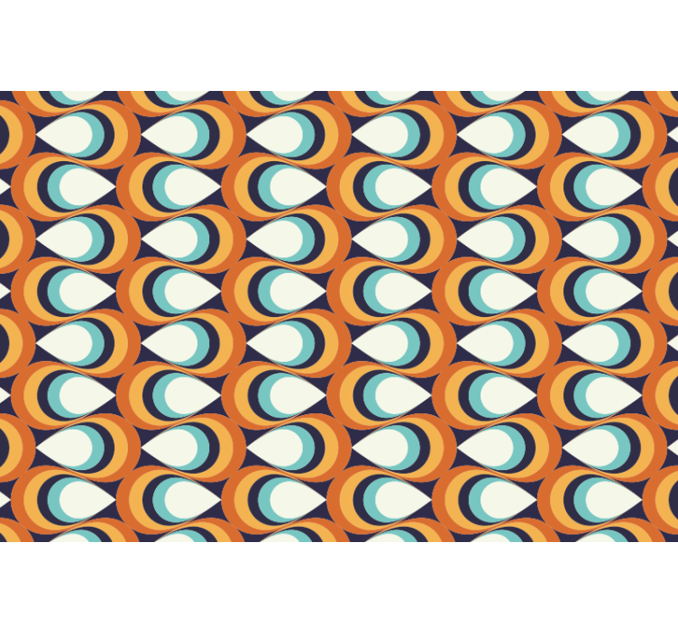 Estor enrollable habitación círculos puntiagudos 70s - TenVinilo