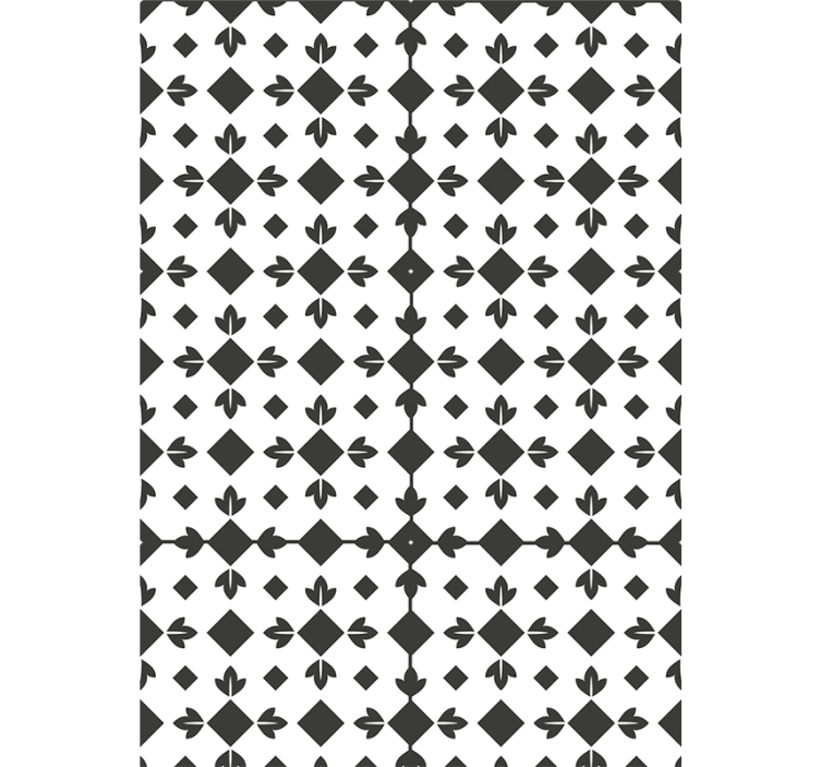 Estor enrollable habitación baldosas en blanco y negro - TenVinilo