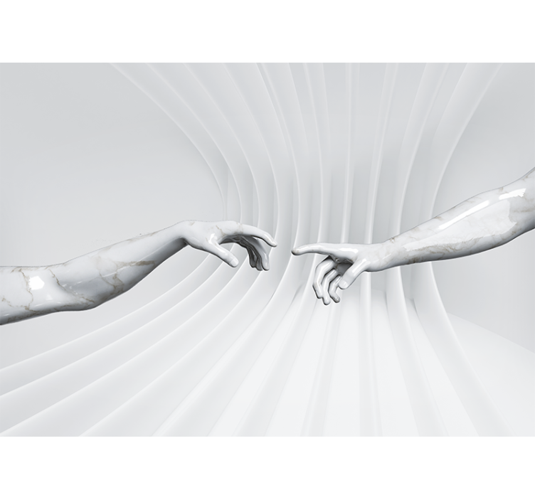 Estor enrollable blanco ilusión óptica creación de adán - TenVinilo