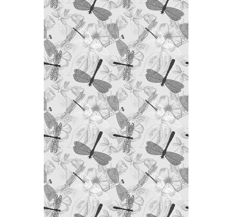 Estor enrollable flores libélulas y flores - TenVinilo