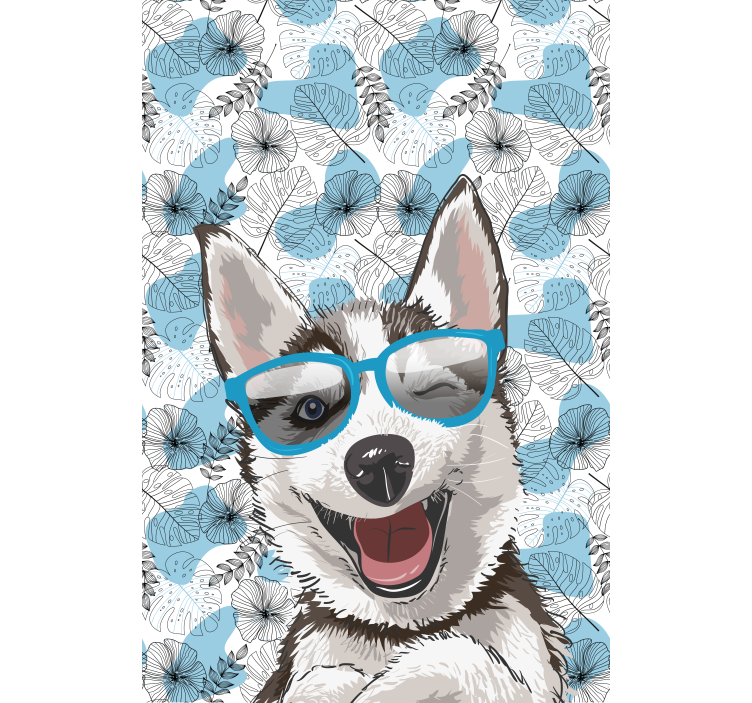 Estor enrollable animales perro sonriente con gafas - TenVinilo