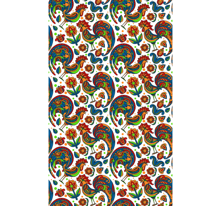 Estor enrollable animales gallos coloridos - TenVinilo