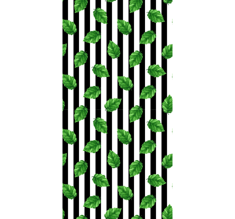 Estores enrollable flores patrón de rayas de hojas - TenVinilo
