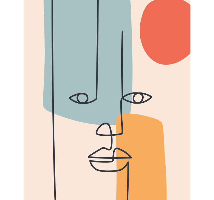 Estor enrollable dibujo contorno facial abstracto - TenVinilo