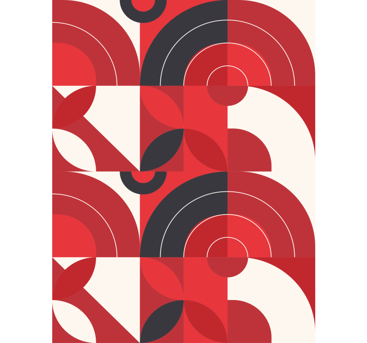 Estor enrollable moderno círculos rojos geométricos - TenVinilo