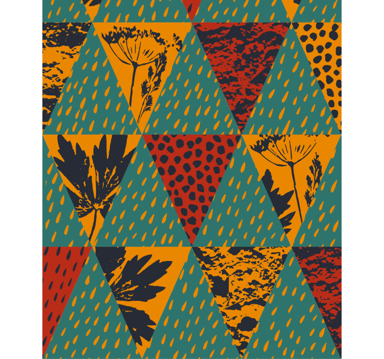 Estor enrollable moderno patrón floral geométrico - TenVinilo