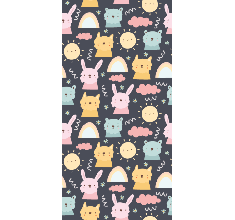 Estor enrollable divertido patrón de animales juguetones - TenVinilo