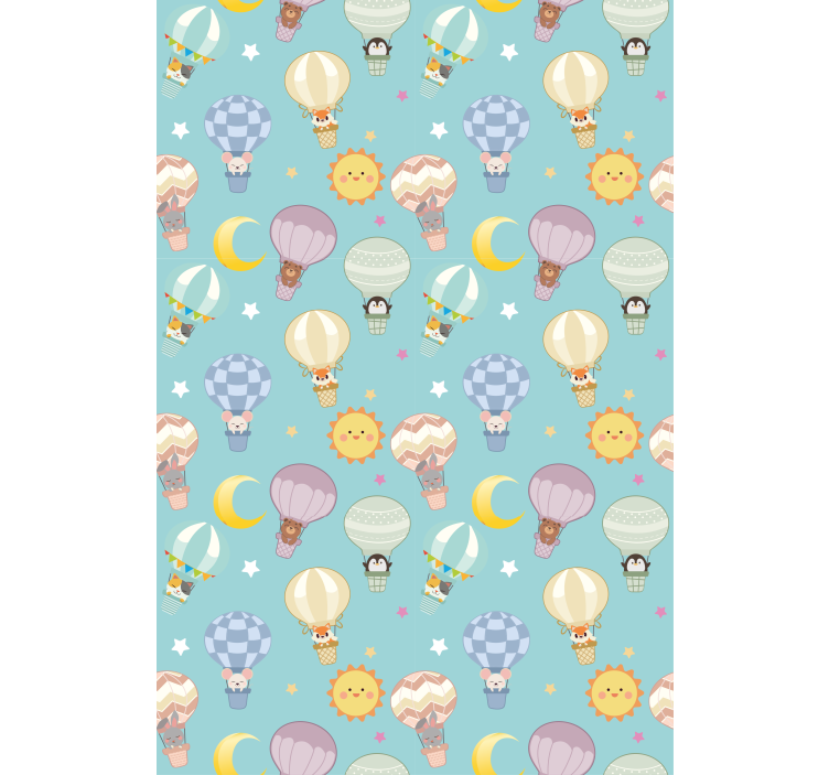 Estor enrollable infantil globos aerostáticos y soles - TenVinilo