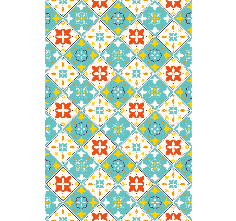 Estor enrollable baño azulejos azules y beige - TenVinilo