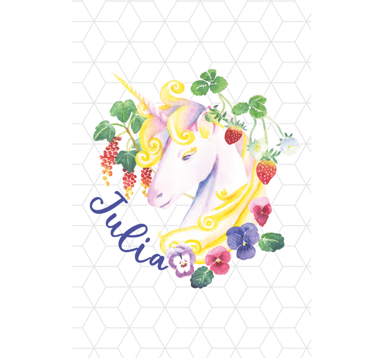 Estor enrollable infantil unicornio floral con nombre - TenVinilo