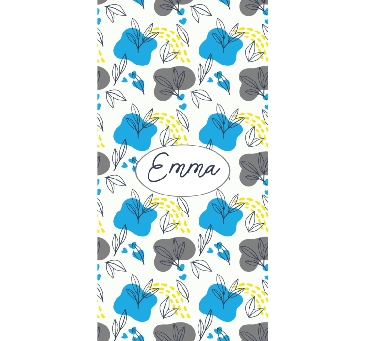 Estor enrollable flores nombre floral personalizado - TenVinilo