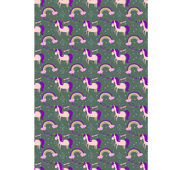 Estor enrollable infantil patrón de unicornio morado - TenVinilo