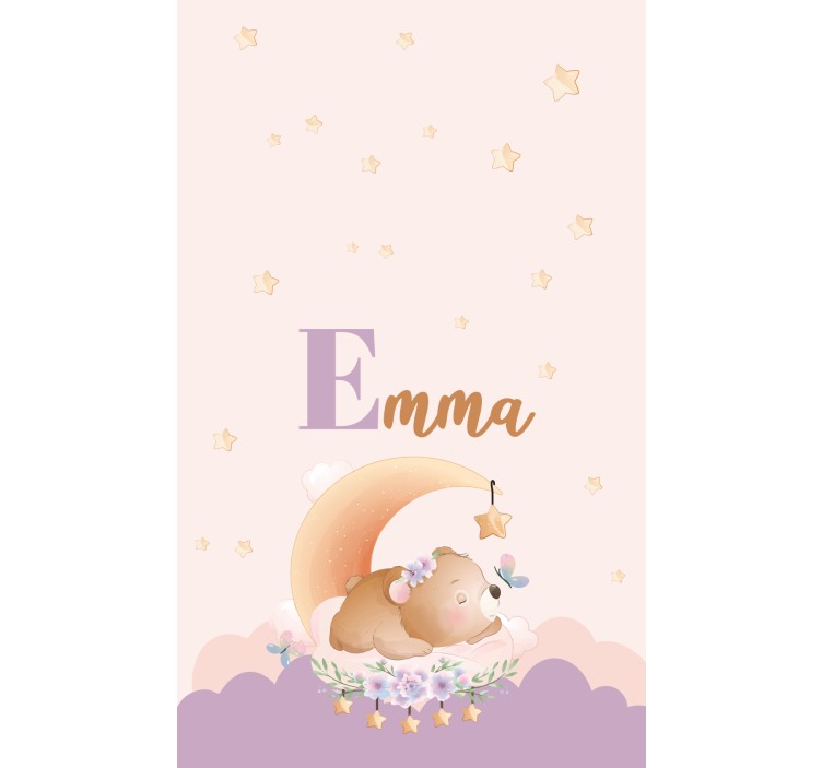 Estor enrollable infantil oso dormido con nombre - TenVinilo