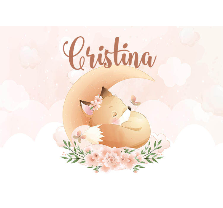 Estor enrollable infantil zorro durmiendo en la luna - TenVinilo