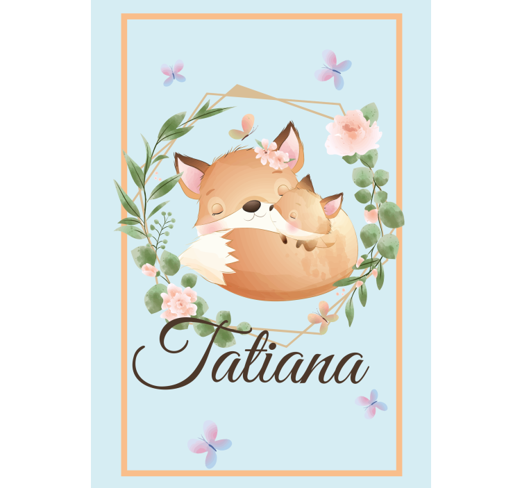 Estor enrollable infantil familia de zorros con nombre - TenVinilo