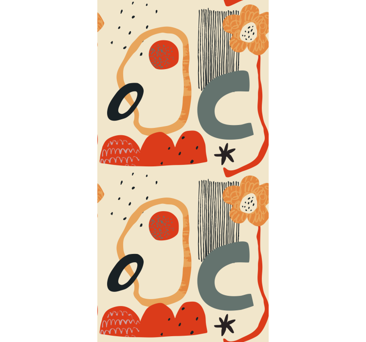 Estor enrollable composición floral abstracta - TenVinilo