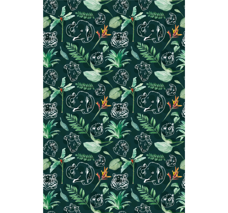 Estor enrollable animales dibujo de animal floral - TenVinilo