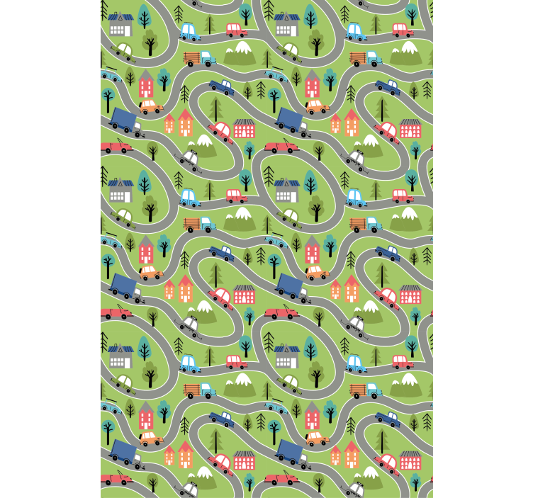 Estor enrollable infantil carreteras de vehículos coloridos - TenVinilo