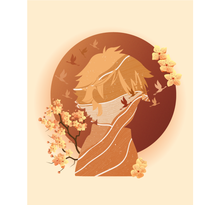 Estor enrollable dibujo silueta de naturaleza asiática - TenVinilo