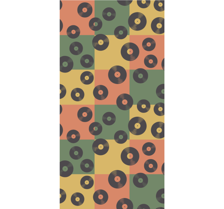 Estor enrollable vintage discos de vinilo retro - TenVinilo