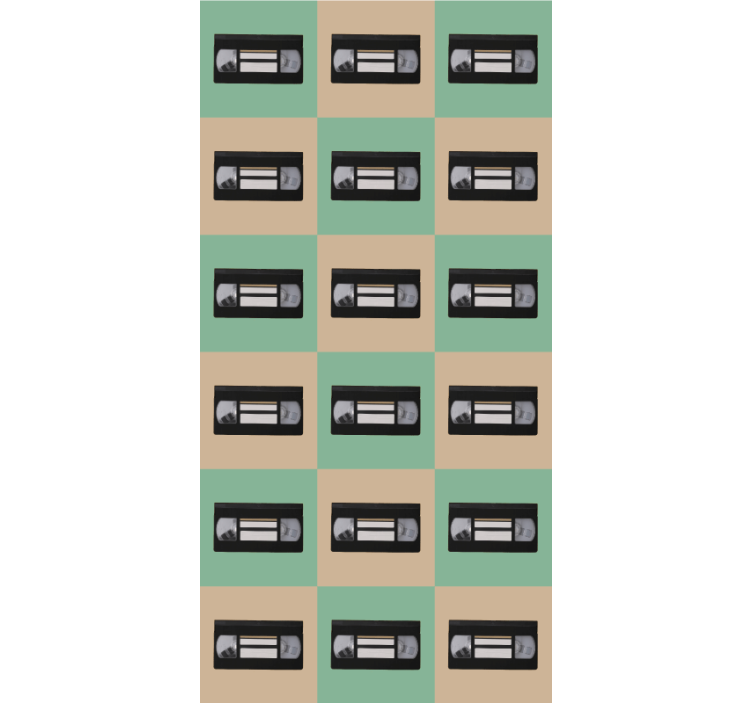 Estor enrollable vintage patrón de cinta retro - TenVinilo