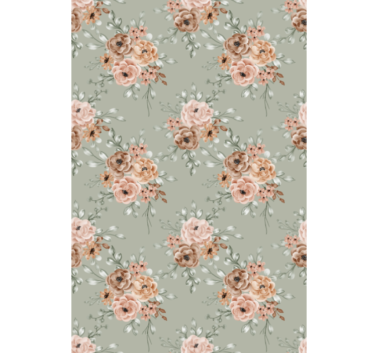 Estor estampado floral hermoso arreglo beige - TenVinilo