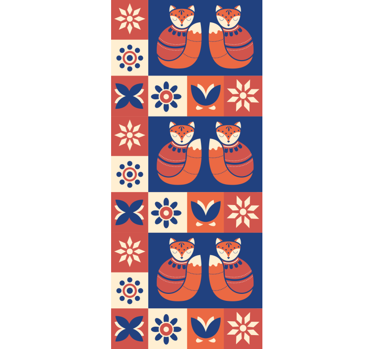 Estor enrollable animales encantadores patrones de zorros - TenVinilo