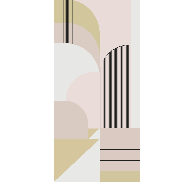 Estor enrollable moderno diseño de curva geométrica - TenVinilo