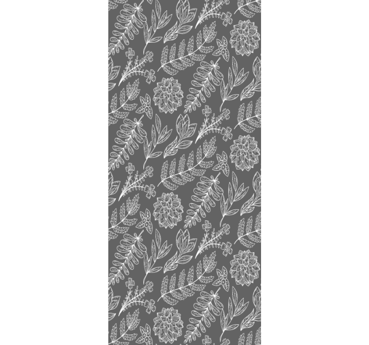 Estor enrollable flores patrón de contorno floral - TenVinilo