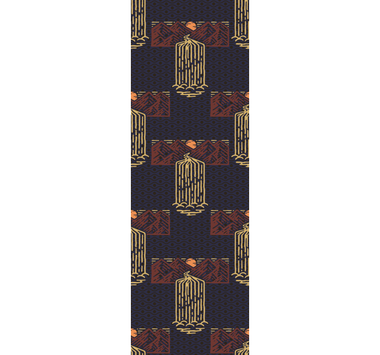 Estor enrollable vintage puesta de sol con cascadas - TenVinilo