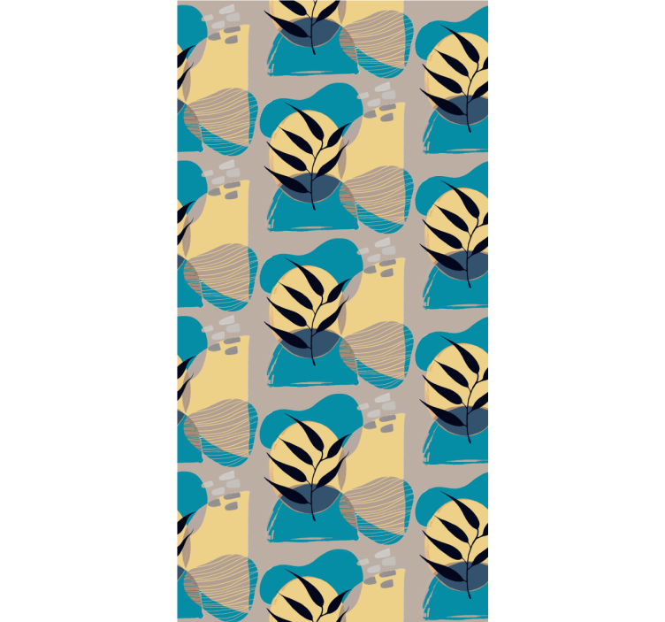 Estores enrollable flores hojas tropicales estilizadas - TenVinilo