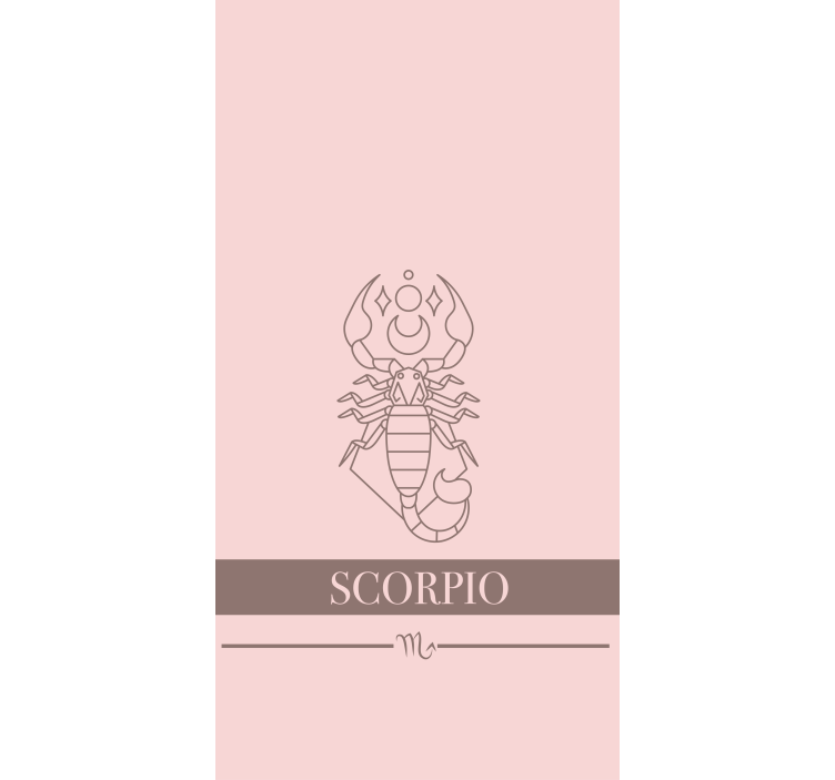Estor enrollable diseño de tarjeta rosa de signo zodiacal escorpi - TenVinilo