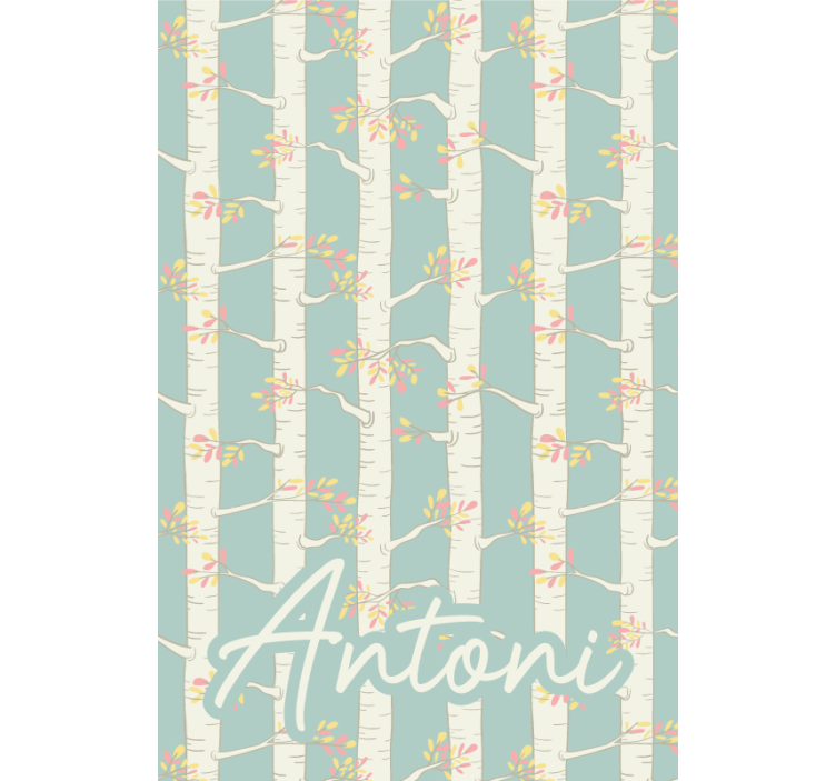 Estor enrollable árboles abedules con nombre - TenVinilo