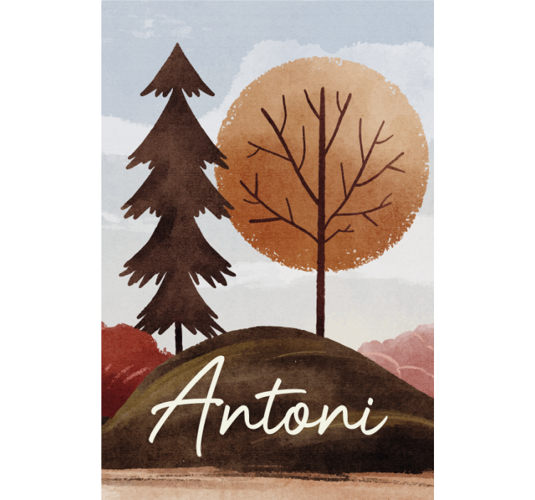 Estor enrollable infantil bosque nórdico con nombre - TenVinilo