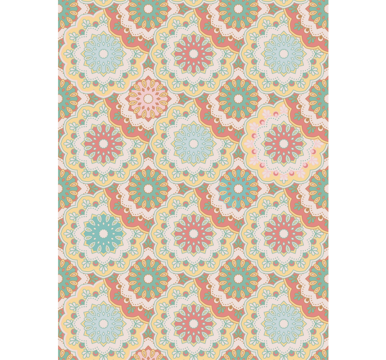 Estor estampado floral patrones florales intrincados - TenVinilo