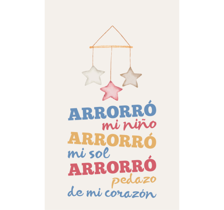 Estor enrollable cocina moderna con frase Nana Arrorró mi niño - TenVinilo