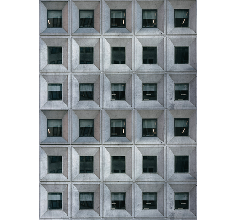 Estor enrollable salón gris arquitectura brutalista - TenVinilo