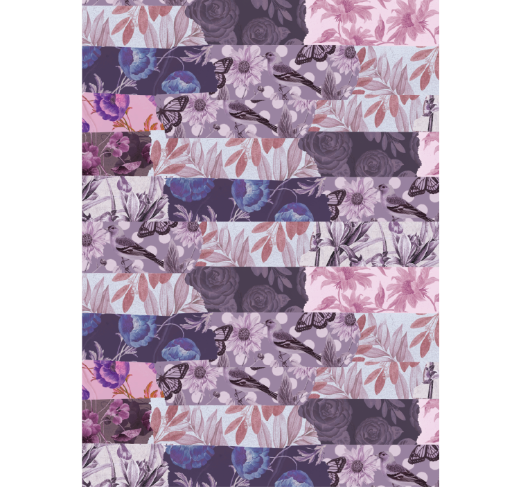 Estor estampado floral collage lila - TenVinilo