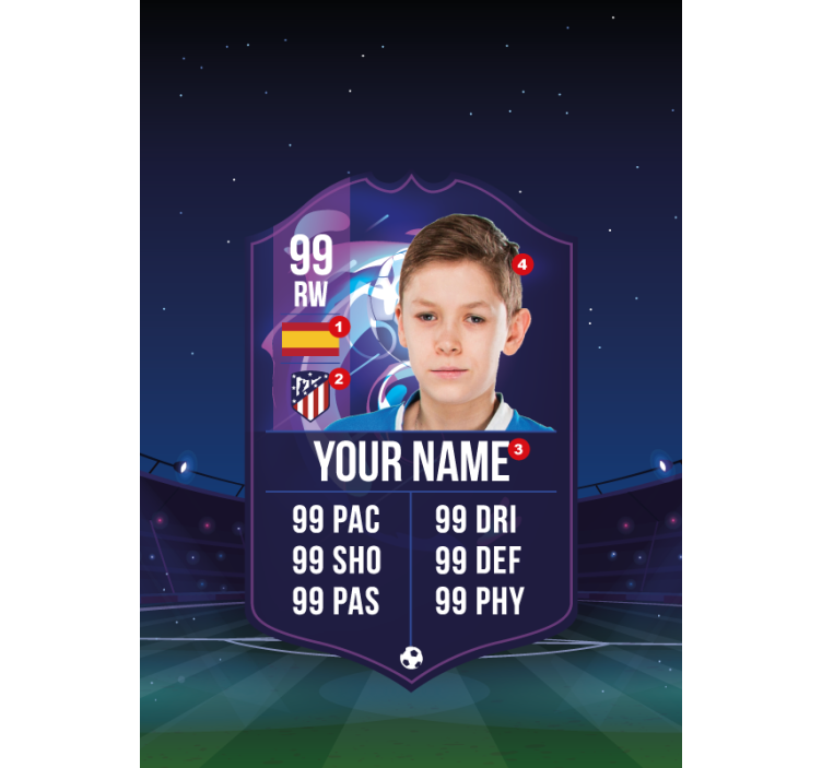 Estor enrollable fútbol tarjeta de jugador - TenVinilo