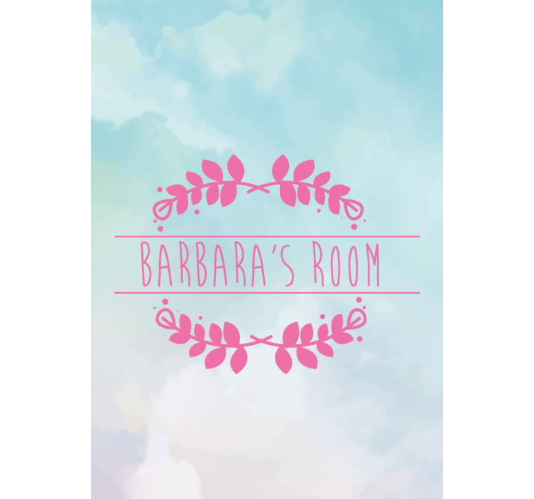 Estor con nombre infantil de hojas de laurel - TenVinilo