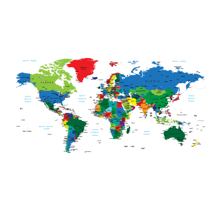 Estor enrollable mapamundi cartografía política - TenVinilo