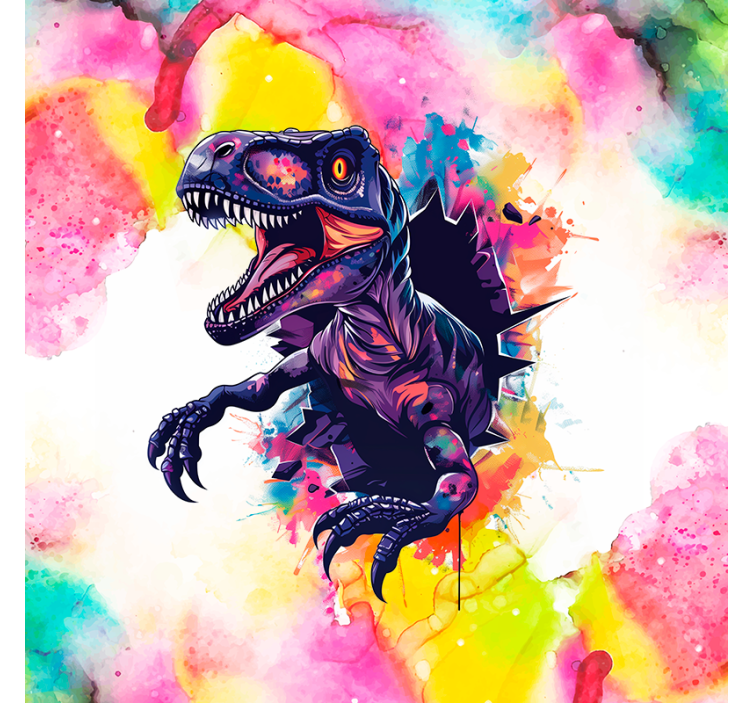 Estor enrollable dinosaurio velociraptor multicolor - TenVinilo