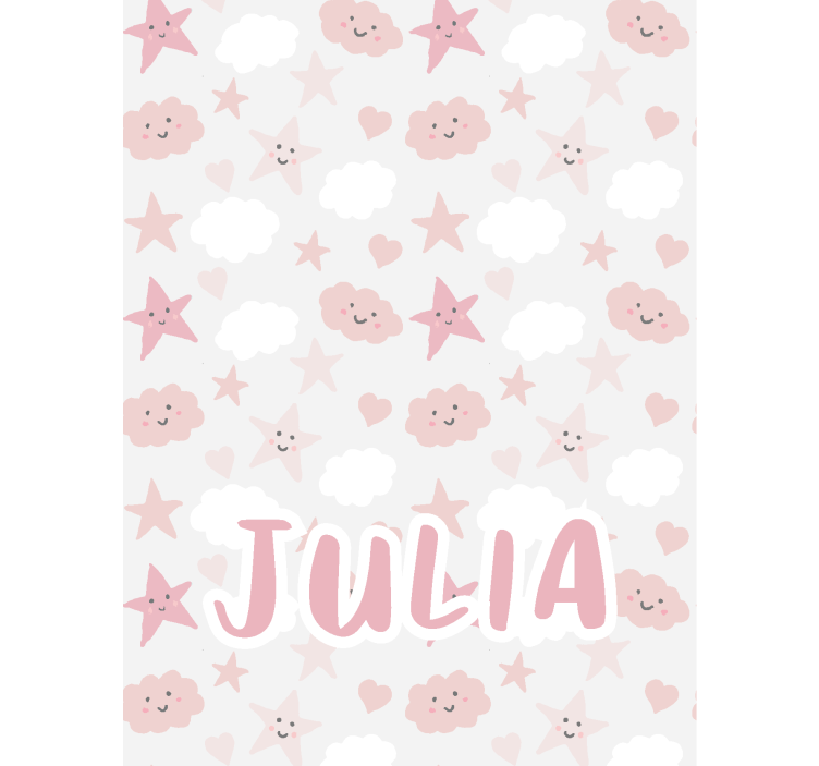 Estor enrollable nubes estrellas felices con nombre - TenVinilo