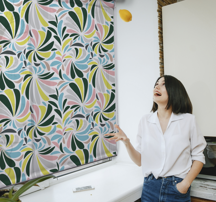 Estores enrollable flores elegante patrón floral - TenVinilo