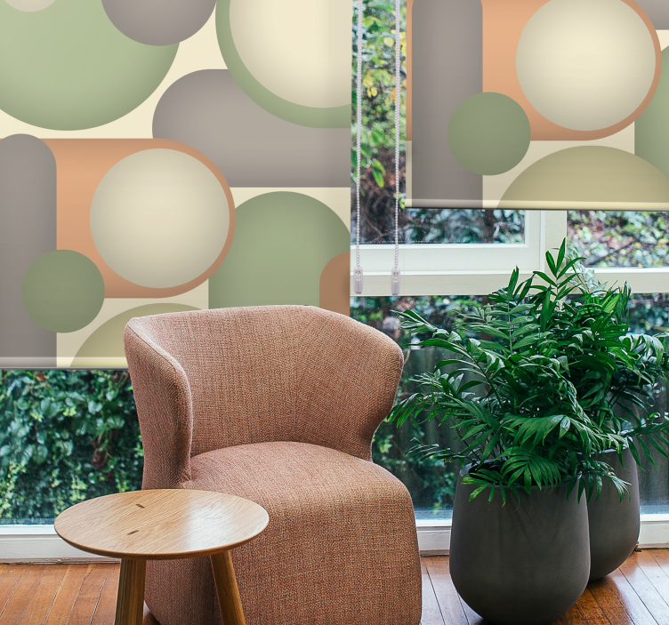 Estor enrollable moderno disposición circular geométrica - TenVinilo